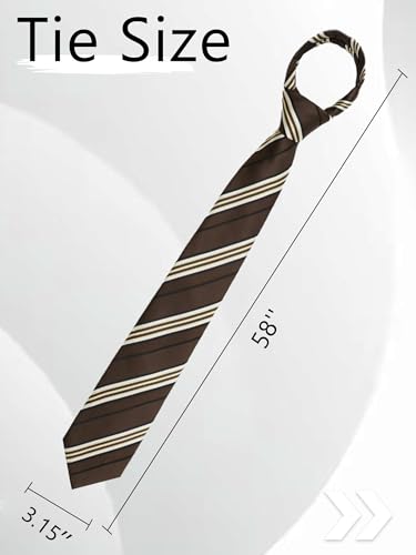 Image of Luckyvestir Striped Ties for Men Classic 3.15 inch Men's Tie Formal Neckties for Business Graduation Dinner Wedding