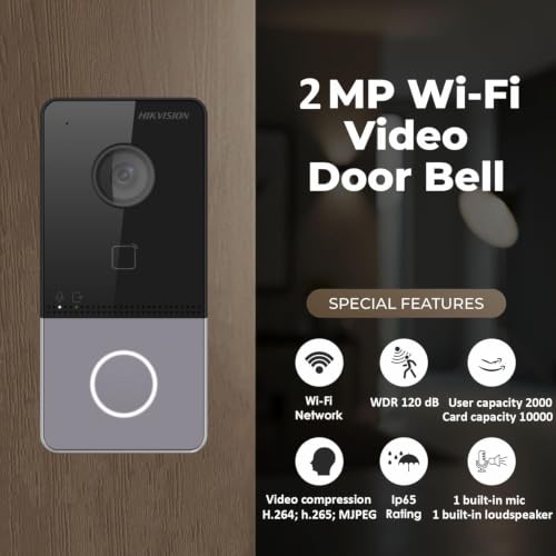 Image of Hikvision POE /WiFi Villa Door Station, 2 MP Camera with IR Supplement, One-Touch Button Calling Design for Easier Calls, Built-in Card Reader Module, IP65 [ DS-KV6113-WPE1 ]