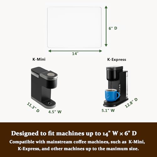 Image of Transparent Acrylic Coffee Maker Slider Tray - Slider Tray for Countertop, Compatible with Keurig Single Serve K-Cup Pods Coffee Maker K-Mini & K-Express, Perfect Fit for Single-Serve Machines