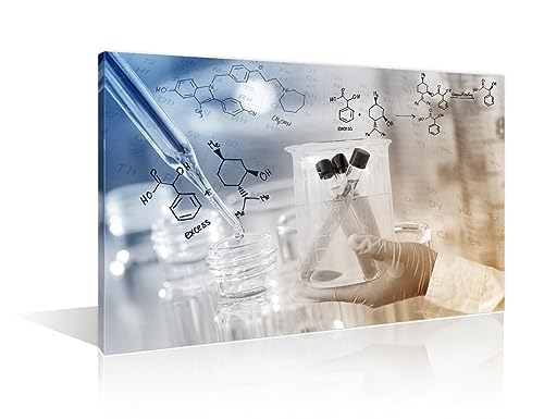 Image of Wall Decor Gloved Hand Hold a Beaker in Laboratory Room Artwork Wall Art Home Decor Clinical Laboratory Wall Decor for Living Room 1 Pieces Contemporary Home Decor Framed Ready to Hang , 24 inchWx36 inchH