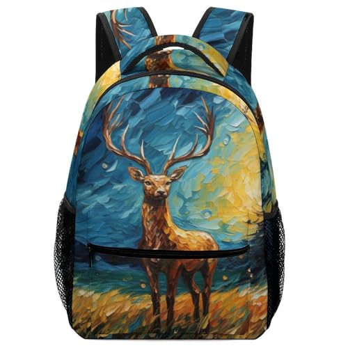 Sac à dos garçons cerf d'art pour enfant de taille unique idéal comme cartable