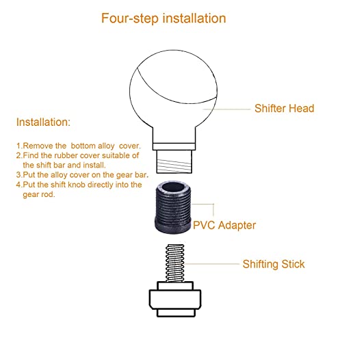 Arenbel 5" Polished Alloy Gear Shifter Lever Knobs Weighted Car Shift Stick Grip Speed Handle Fit Most Auto Manual Transmissions, Blue #TOP6