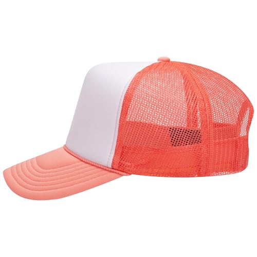 Image of OTTO Polyester Foam Front 5 Panel High Crown Mesh Back Trucker Hats in 97, Bulk, Wholesale