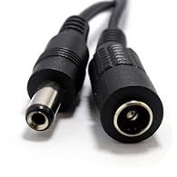 kenable 5.5 x 2.1mm DC Power Plug to Socket CCTV Extension Lead Cable 1m [1 metres] CCTV Cables & Reels Black / 1m 1m, 1 metres Long Lead, Cord, Wire,