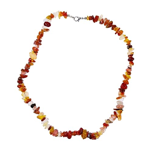 Collier Cornaline Baroque : collier ras de cou en pierres naturelles oranges