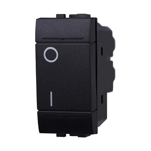 IXTRIMA Interruttore Bipolare 0-1 16A Colore Nero Compatibile Con Bticino Living International/LIGHT 1 PZ