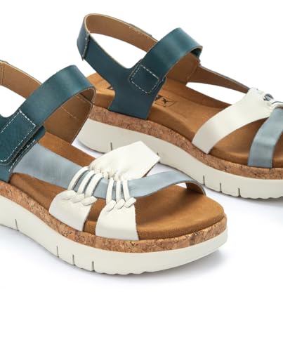 Image of PIKOLINOS Palma W4N-0968 Women's Sandals - Stylish Premium Leather Wedge Sandals - Cushioned Insole, Hook & Loop Closure, Ultra-Light Sole for Everdat Walking