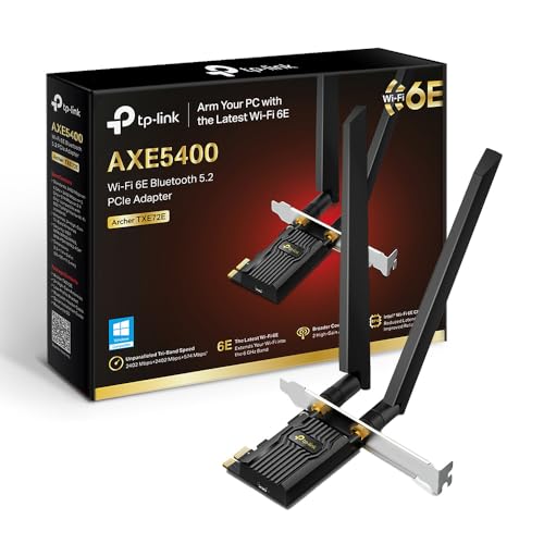 TP-Link WiFi 6E Carte WiFi PCIe AXE5400, Archer TXE72E, Bluetooth 5.2, Tri-Bandes...
