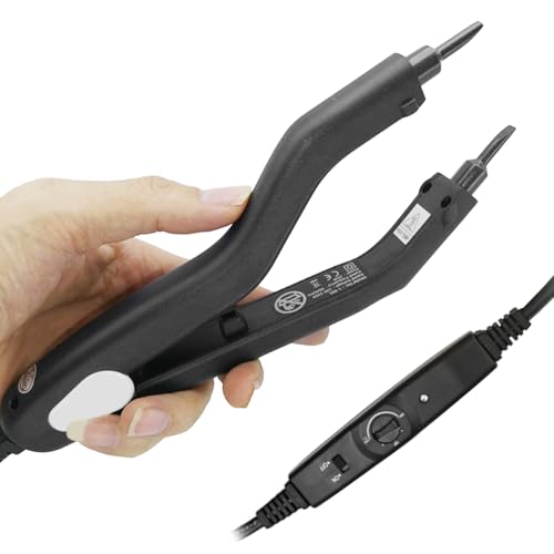 Professional K Tips Hair Extensions Tool Kit Fusion Hair Extensions Adjustable Temperature Ktip Extensions Keratin Hair Extension Tools Bonding Glue Melting Iron for C/U/I/Flat Tip
