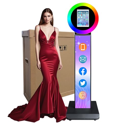 Cabina de fotos portátil compatible con iPad, estación de selfies, logotipo personalizado, con...