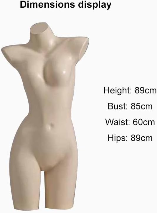 Female Mannequin Torso Display Stand - Lingerie & Clothing Rack for Retail Storefront Decoration - Stylish Female Manikin Size A (89x85x89CM)