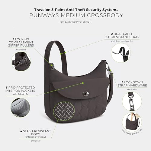 Image of Travelon Anti-Theft Runways Medium Crossbody