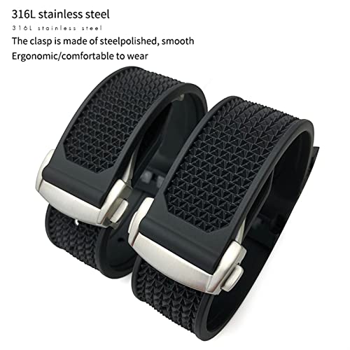For Strap Stainless Steel Deployment Buckle 20mm 21mm 22mm Rubber Silicone3