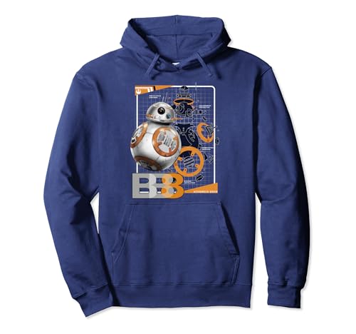 Sweat BB-8 Star Wars Last Jedi hoodie noir à capuche avec schéma astromécano geek