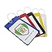5 Pack - Slim and Sturdy Flexible Backpack & Airline Luggage ID Bag Tags - Business Card Holders - with Secure Plastic Worm Loop Straps by Specialist ID (Assorted Colors)