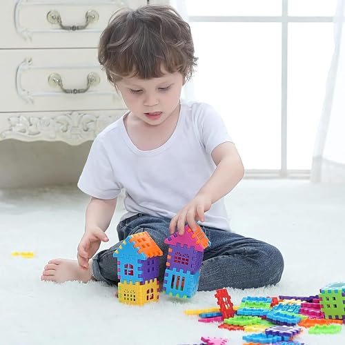 Image of MBK Creative Building Block Set - Educational Learning Toy for Kids 3-8 - My Happy House Home Blocks - 60+ Pieces