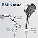 Shower head with handheld - filtered shower head with 3 Spray Modes - Adjustable Angle Showerhead Water Softener with Replacable Filter - Pack with Hose