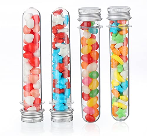 30 Plastic Transparent Test Tubes with Screw Cap - 45 ml for Flower Vase, Beads, Sweets, Laboratory