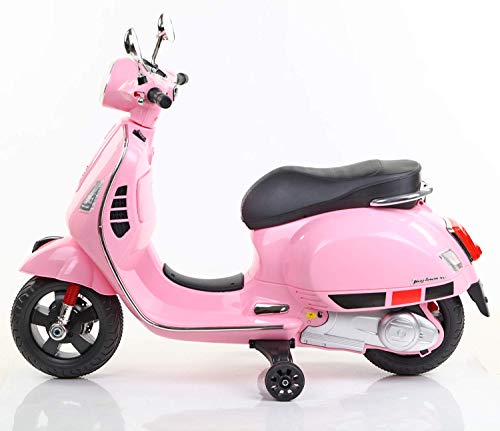SCRISHOT Vespa 12v Battery Operated Rechargeable Ride On Scooter for Girls || 1 to 6 Years Kids Scooty (Pink)