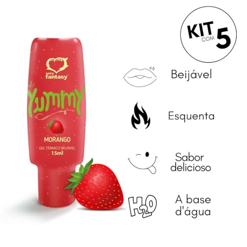Óleo Corporal Gel de Massagem Beijável Hot Ice Yummy - Menta, Morango e Leite Condensado + Maxx Baba