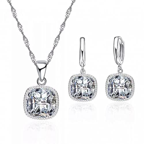 Bijoux de fiançailles pour femme avec collier et boucles d'oreilles