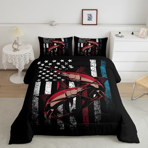 Feelyou Marlin Swordfish Bedding Set Twin Size Bedding Set for Kids