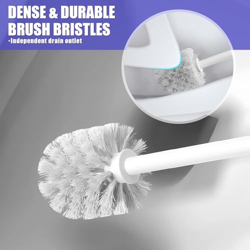 Image of Toilet Brush and Plunger Set, Toilet Plunger and Holder Set, 2 in 1 Plunger and Brush Set for Bathroom Cleaning,Plungers for Bathroom Heavy Duty 2 Pack in White&Black