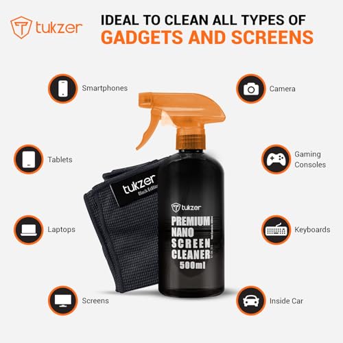 Tukzer 2-in-1 Professional Screen Cleaning Kit (500ML) for Camera, Lens, Binocular, Laptop, TV, Monitor, Smartphone, Tablet (Includes: Anti-Static Cleaning Liquid 500ml, Plush Microfiber Cloth) Tukzer 2-in-1 Professional Screen Cleaning Kit (500ML) for Camera, Lens, Binocular, Laptop, TV, Monitor, Smartphone, Tablet (Includes: Anti-Static Cleaning Liquid 500ml, Plush Microfiber Cloth)