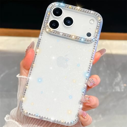 Coque rigide iPhone 17 strass acrylique anti-jaunissement blanc