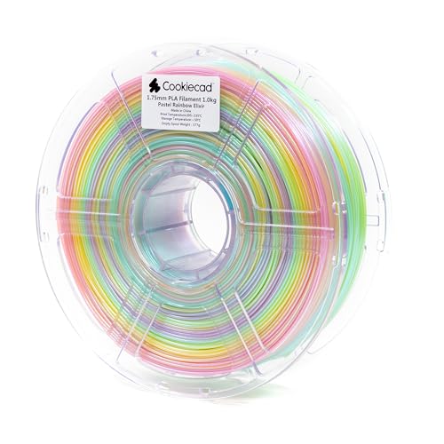 Image of Cookiecad PLA Filament 1.75mm 1kg Iridescent Rainbow 3D Printer Filament - Pastel Rainbow Elixir PLA