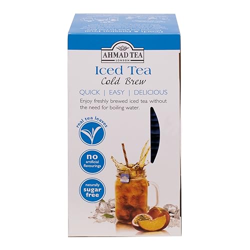 Ahmad Tea Peach & Passion Fruit Cold Brew | Black Tea - 20 Teabag Sachets