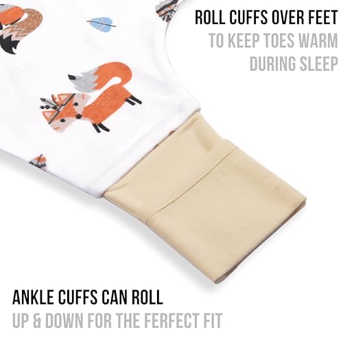 Image of Mama Cheetah Toddler Sleep Sack with Feet 3T-4T, 0.5 TOG Organic Cotton Baby Wearable Blankets with Legs, Baby Sleeping Bag for Walkers, Early Walker Large