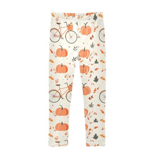 Girls Leggings Bicycle and Pumpkins Toddler Girls Clothes Leggings for Girls Toddler Girls Leggings 3-4T