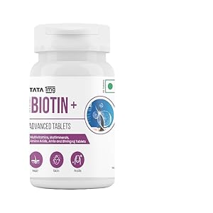 Biotin + Advanced Tablet for Healthy and Strong Hair, Skin and Nails (Pack of 1, 60 Tablets)