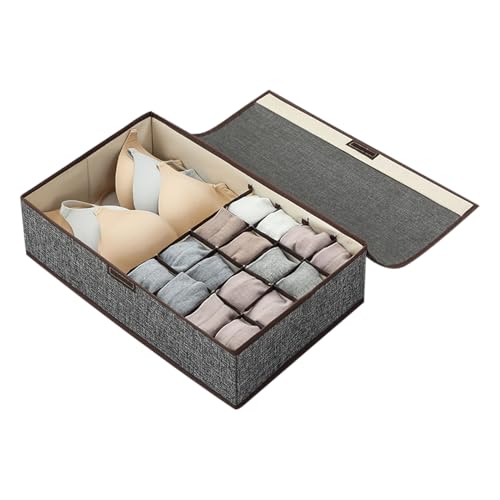 Yulokdwi Organizador de ropa interior para cajón - Caja divisoria plegable para calcetines - Caja de calcetines de guardarropa de almacenamiento doméstico para dormitorio, contenedor de bufanda que