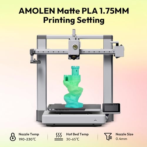 Image of AMOLEN Matte PLA Filament 1.75mm,Bicolor Rainbow Bundle PLA, Smooth Finish Color Change 3D Printing Filament, 600m /s High-Speed Printing, 200g X 4 Pack
