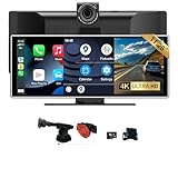 4.Enregistrement en boucle DVR et vue de recul en temps réel : équipé d'une caméra de tableau de bord avant 4K HD (résolution 1600 x 600 et caméra arrière AHD). L'écran tactile IPS stéréo dispose d'un support d'écran partagé. Lors de la marche arrière, les images de vue avant et arrière peuvent être affichées simultanément sur l'écran. La caméra de tableau de bord avant enregistre automatiquement des vidéos en boucle pour une efficacité de stockage optimale. Une carte TF de 64 Go est fournie dans le colis.