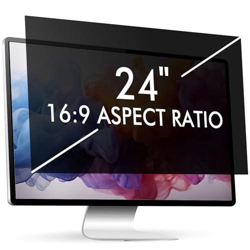 Nsyee Filtro de pantalla de privacidad extraíble para computadora, 531 mm de ancho x 298 mm de alto, 16:9, protección de privacidad, antirreflejos y luz azul, anti-UV, protección ocular, protector de