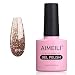 AIMEILI Soak Off UV LED Gel Nail Polish - Tinsel Toast Gold Diamond (016) 10ml