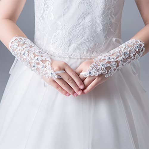 Dress Lace Gloves - Flower Girl Fingerless Lace Gloves for Wedding & Birthday Party4