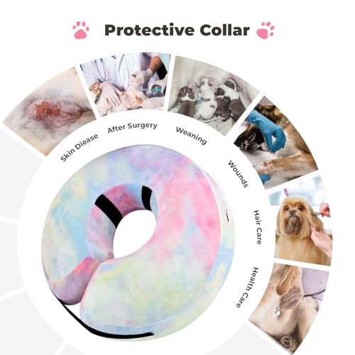 Image of Inflatable Dog Cone Collar for Dogs and Cats, Dog Neck Collar Recovery E Collar Alternative After Surgery, Elizabethan Collar Alternatives for Dogs Recovery (Pink Blue, XL)