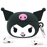 iFace Sanrio Case Compatible with AirPods 4th gen [Hello Kitty and Friends] - Cute Silicone Protective Cover [Carabiner Clip Included] [Wireless Charging Compatible] – Kuromi