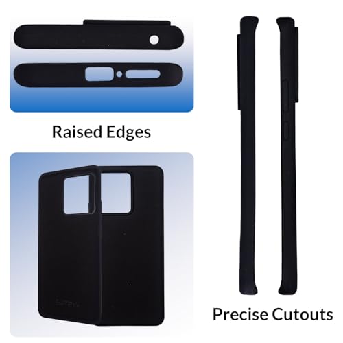 Image of SPRIG Compatible with Moto Edge 40 Premium SilkTone (Liquid Silicone) Back Cover Drop Tested Shock Proof Mobile Case for Men, Women, Boys and Girls with Camera Protection (Black)