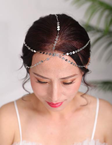 Preisvergleich Produktbild Deniferymakeup Brautschmuck Brautschmuck Hochzeit Haarschmuck Hochzeit Haarschmuck Silber Brautkette Boho Kopfstück