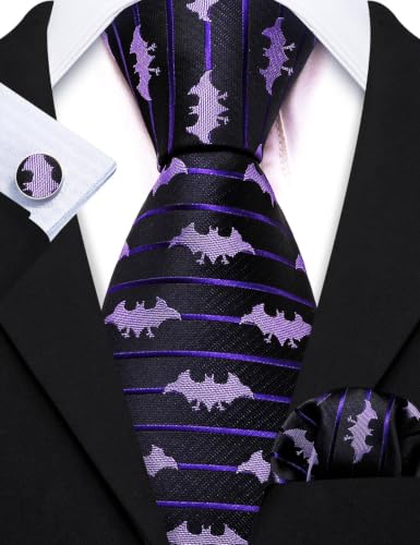 Image of Barry.Wang Men 6PCS Tie Silk Gift Necktie Clip Woven Tie Sets Party | Men Tie Classic Silk Gift Necktie With Tie Clip Jacquard Woven Neck Ties 6PCS Formal Wedding