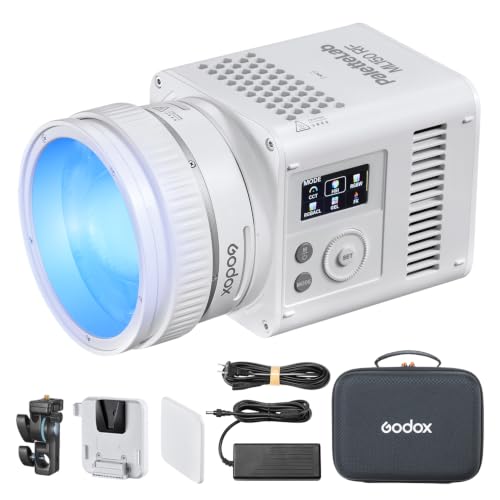 Godox ML60Bi 60W Lampe vidéo LED avec poignée (support Godox), CRI 96+/TLCI 97+, double température de couleur avec 2 piles au lithium NP970.