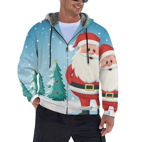 Pull à capuche en polaire mélangé épais à offrir pour Noël pour adulte