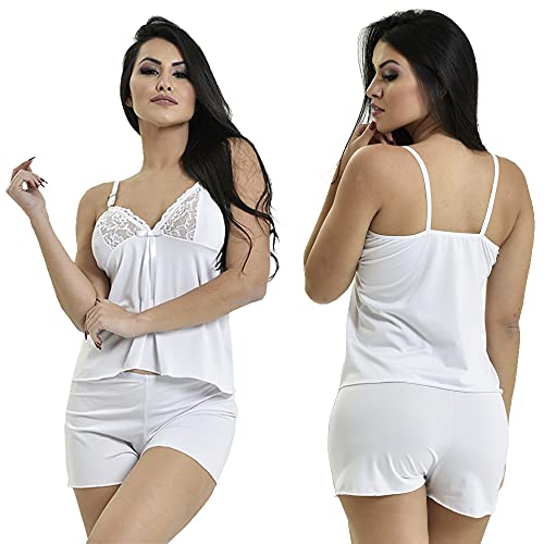 Kit Com 4 Baby Dolls Microfibra Renda Conforto Luxo Tamanho:G;Cor:Preto;Gênero:Feminino