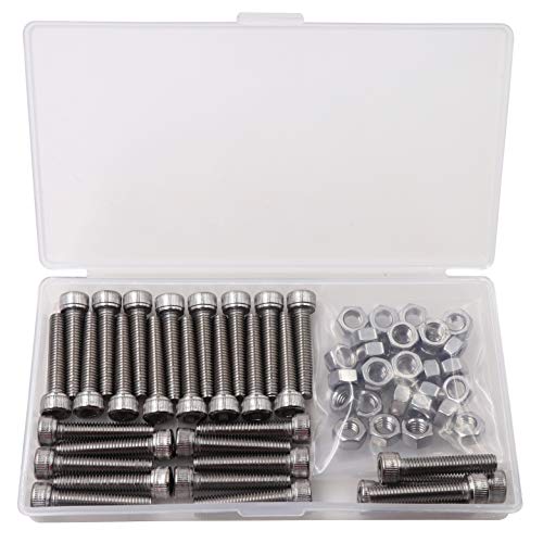 Preisvergleich Produktbild M5*20mm Sechskantschrauben 304 Edelstahl-Sechskopf-Knopf Schrauben Muttern maschinenschrauben Voller Thread Gewindeschrauben(Schraube 70PCS, Mutter 70PCS)