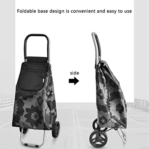 WLKINF Einkaufstrolley für Einkaufen, faltbar, tragbar, wasserdicht, für ältere Menschen (rot, 31 x 33 x 93 cm) – Bild 5